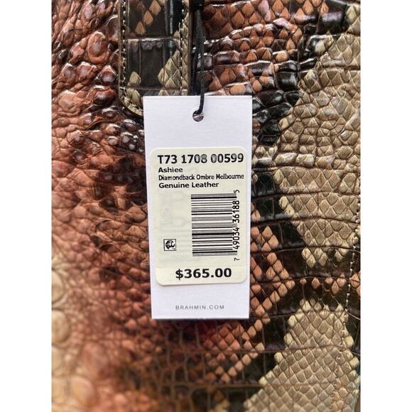 Brahmin NWT Ashlee Diamondback Ombre Malborne Purse RV $365 - Picture 11 of 13